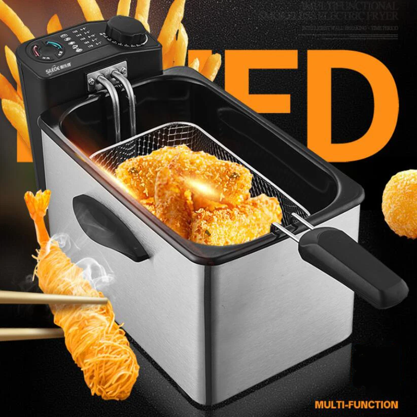 

Fully Automatic Electric Fryer Home Single Cylinder French Fries Fried Chicken No Fumes Fry Pan Fries Machine