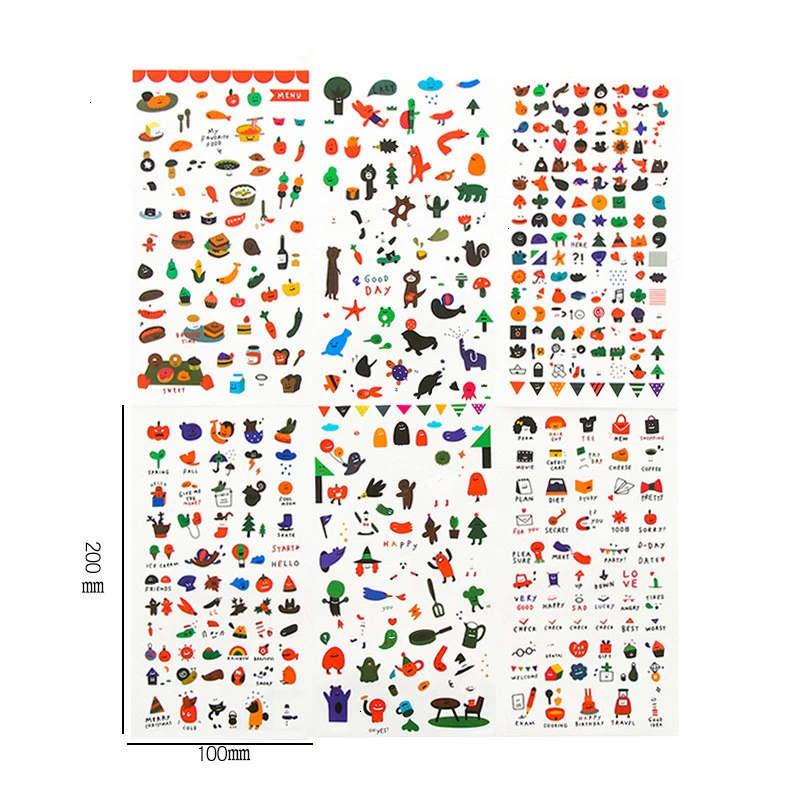 Kawaii DIY мультяшная наклейка s креативный ПВХ прозрачный стикер для украшения ручного счета фото школьные канцелярские принадлежности 06543 - Цвет: Food