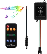 

SP106E Music Controller DC 5-12V SP106E RF Music Controller Color LED Controller for WS2812B WS2811 WS2812 SK6812 LED Strip