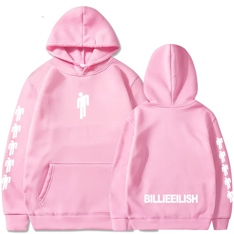 Pink 02 Billie Eilish, модные толстовки с принтом для мужчин/женщин, толстовки с капюшоном и длинным рукавом,, повседневные трендовые уличные толстовки - Цвет: Pink 02