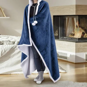 

HEFLASHOR Oversized Hoodie Sweatshirt Fleece Blanket Cloak Winter Jacket Plaid Women Hooded Coat Plush Giant TV Blanket Female