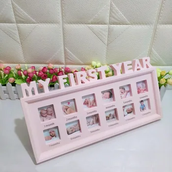 

Creative DIY 0-12 Month Baby "MY FIRST YEAR" Pictures Souvenirs Commemorate Kids Growing Memory Gift Display Plastic Photo Frame