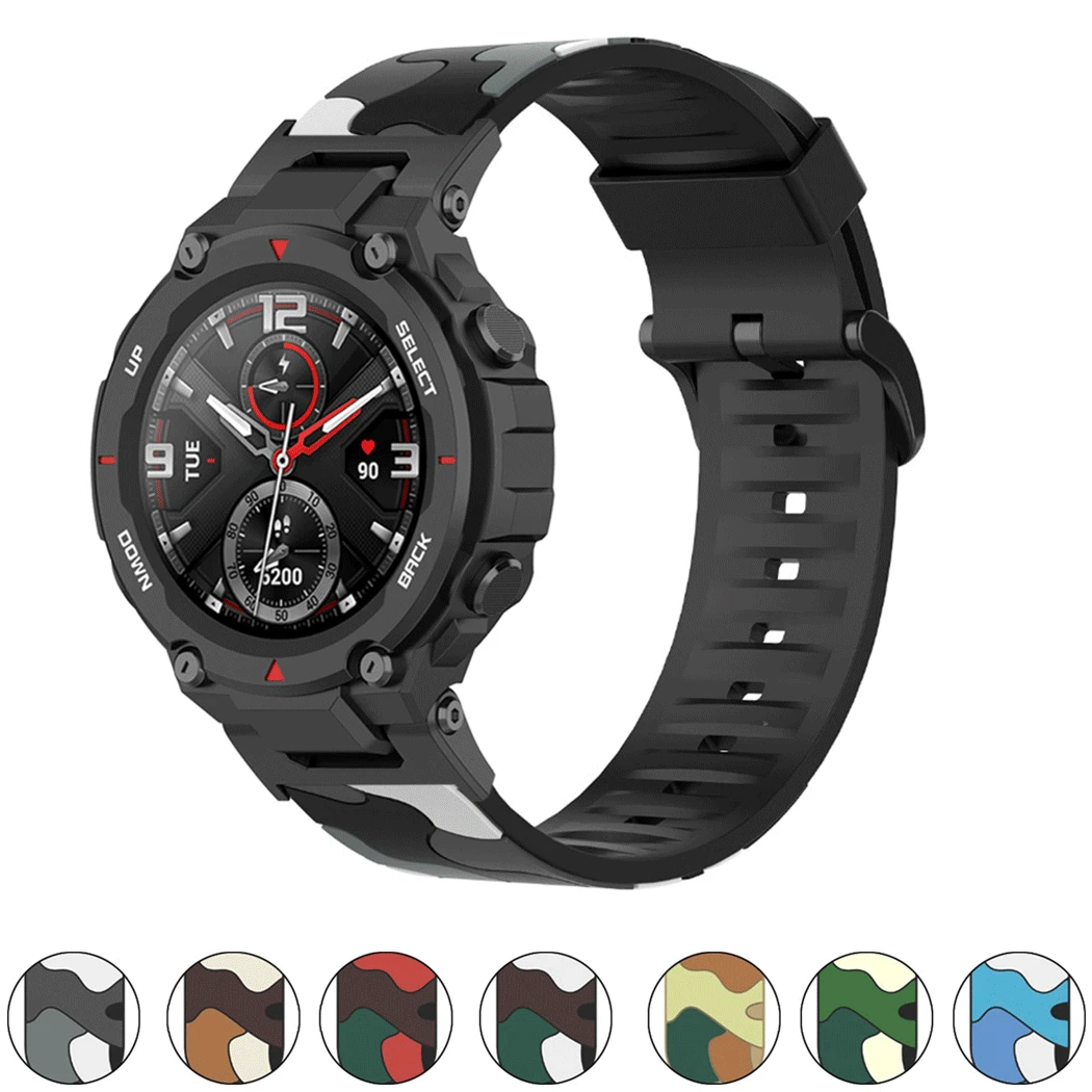 

Camo Rubber Band for Amazfit T-Rex Pro / T Rex Silicone Strap Sport Bracelet Replacement Accessories