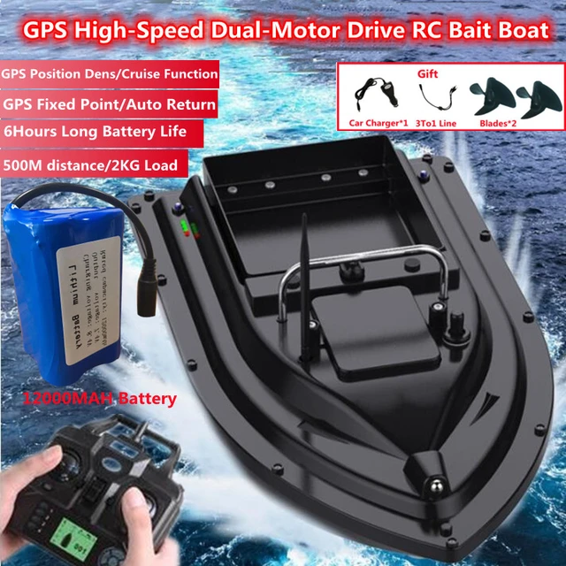 500m High-speed Dual-motor Rc Bait Boat Gps Location Auto Return