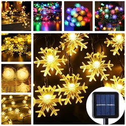 Christmas Lights Solar Lights String Ornaments Christmas Decorations for Home Decor Festoon Fairy Lights Solar Led Light Outdoor