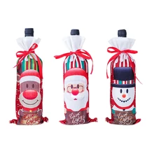 Новые рождественские на шнурке ремень Печать вина набор бутылка шампанского набор мультфильм вино набор украшения для вечеринки