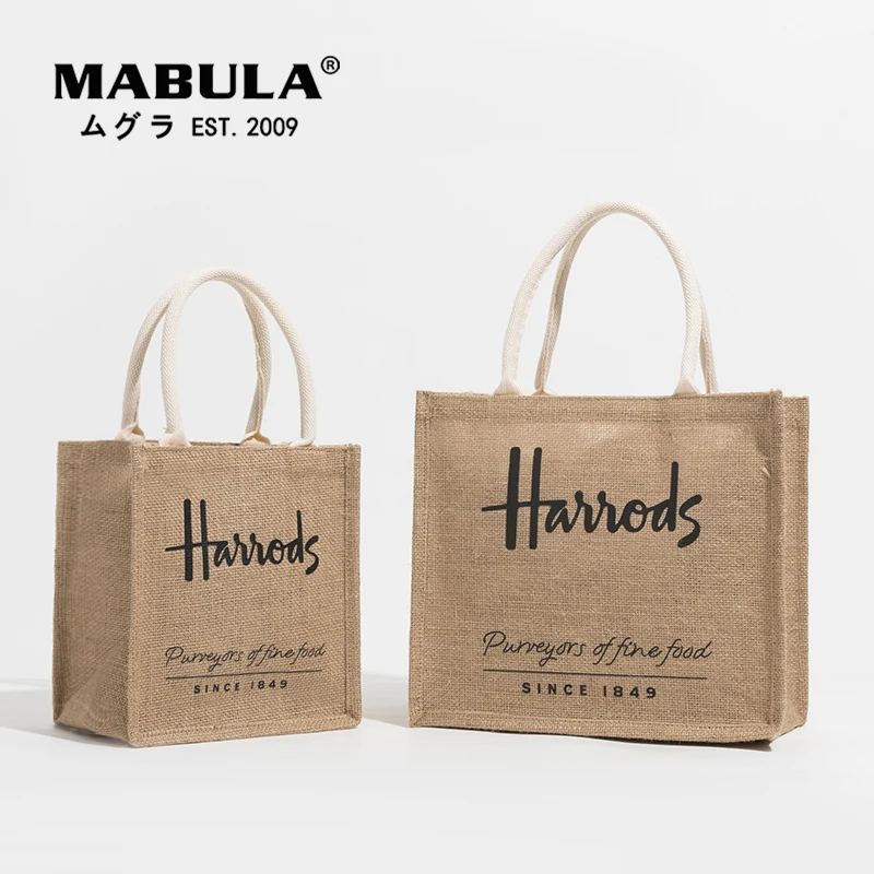 Vintage Large Capacity Shopper Handbag Eco Friendly Linen Women Tote Bags Casual Work Bag and Purses for Shopping | Багаж и сумки