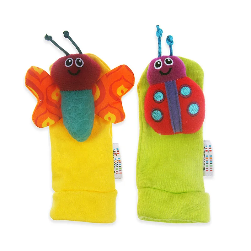 Infants Bees Ladybug Rattle Socks Foot Sock Paper Card Installed Sound Paper rattles