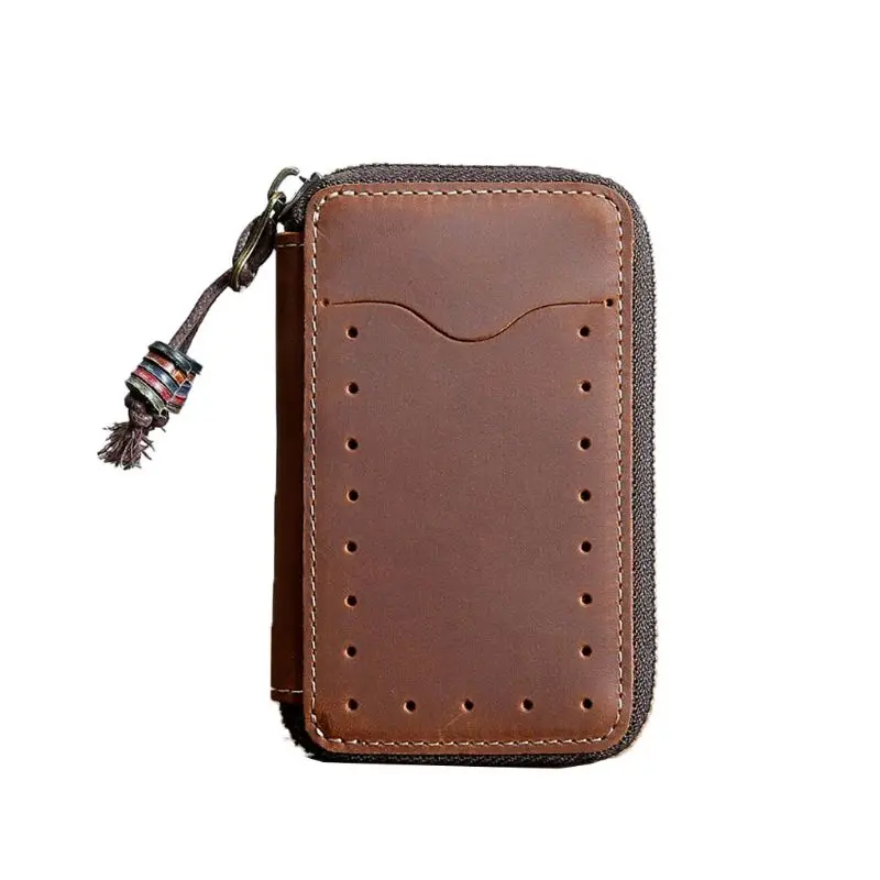 Портативный мужской из искусственной кожи держатель для карт ключ сумка чехол портмоне кошелек на молнии - Цвет: 6