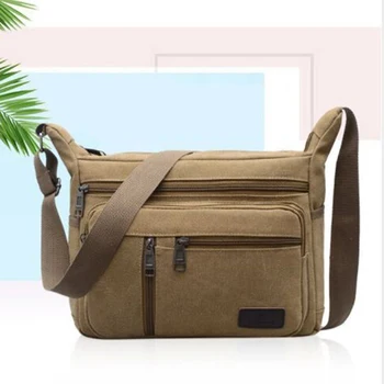 

HOT Men Canvas Crossbody Bags Single Shoulder Bags Travel Casual Handbags messenger bags Solid Zipper Schoolbags for Teenagers
