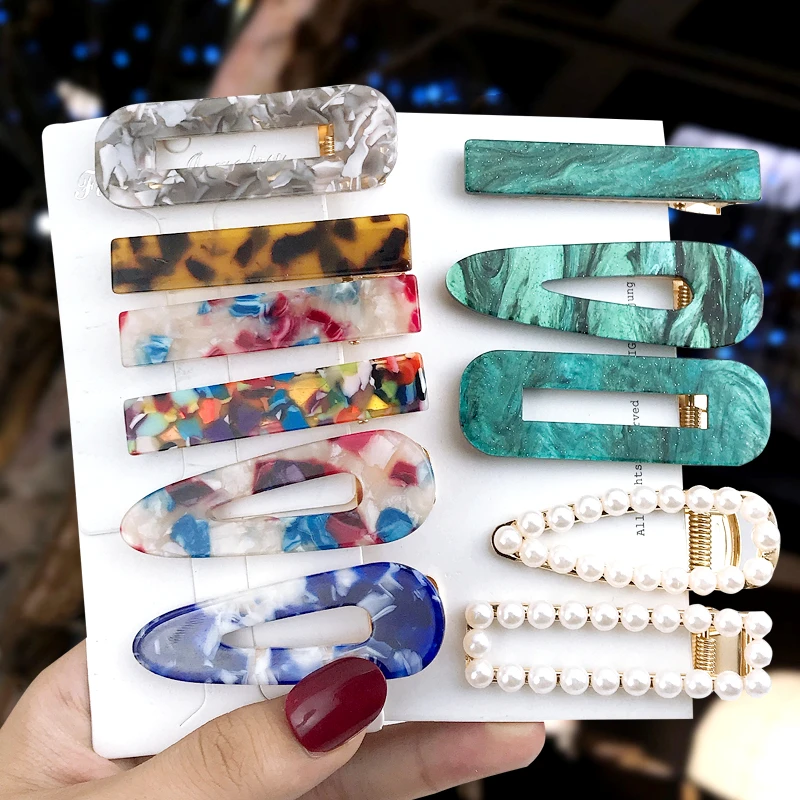 

2/3/4/5Set Popular Acetate Pearl Hairpins Hair Ornament Hair Clips Fashionable Woman Styling Tools Barrettes Headwear