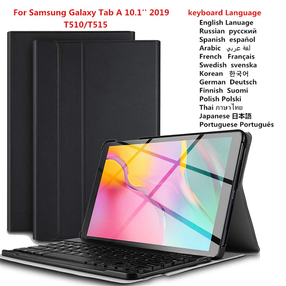 

Bluetooth Keyboard Leather Case for Samsung Galaxy Tab A 2019 SM-T510 SM-T515 T510 T515 Tablet cover For Samsung Tab A 10.1 2019