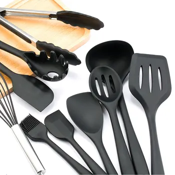 

10 PCS Silicone Kitchenware Non-stick Cookware Cooking Tool Spatula Ladle Egg Beaters Shovel Spoon Soup Kitchen Gadgets Set