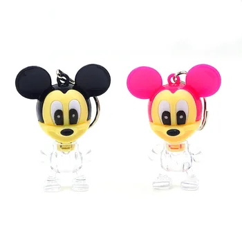 

FREE shipping by FEDEX 100pcs/lot Lovely LED Mickey Minnie Keychains Mickey Minnie Keyrings with Flashlight Kids Gifts