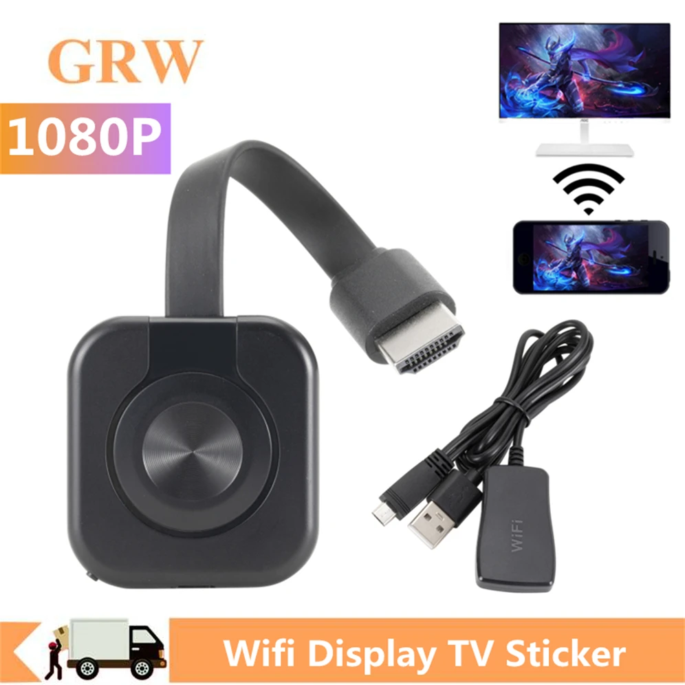 Grwibeou Wireless 1080p HDMI-compatible TV Stick Wifi Display Receiver For Miracast Screen Mirror TV Dongle Support HDTV For IOS
