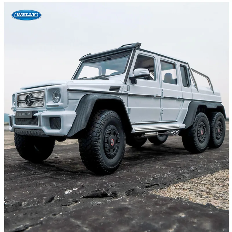 WELLY 1:24 Mercedes-Benz G-Class G63 6X6 car alloy car model simulation car decoration collection gift toy Die casting model welly 1 24 diecast car classic metal mercedes benz 220 230sl model car alloy toy car display kit crafts decoration collection