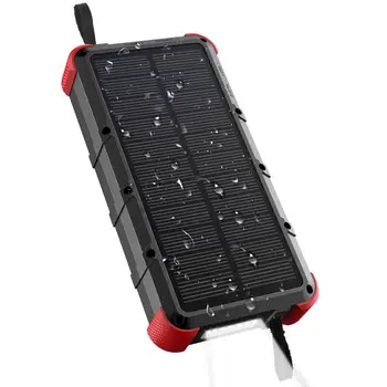 

OUTXE Waterproof Solar Power Bank 20000mAh IP67 Waterproof Solar Phone Charger (Dual Input 4A) Rugged Power Bank with Flashlight