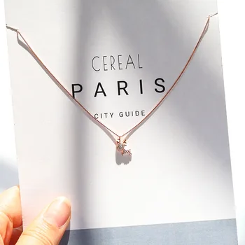 

925 Sterling a Deer Have Necklace Female Simple Non-mainstream Sense of Design Fashion INS Light Luxury Choker Fashion Parts