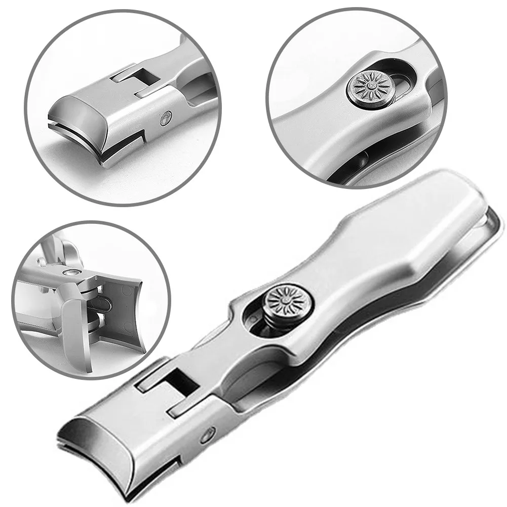 Portable Ultra Sharp Nail Clippers Steel Wide Jaw Opening Anti Splash