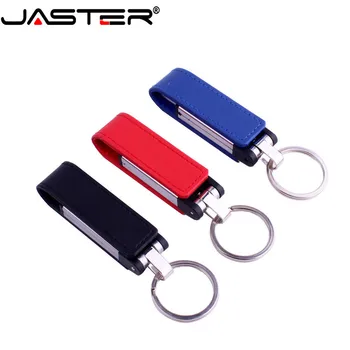 

JASTER leather & metal style USB Flash Drive Pendrive 4GB 8GB 16GB 32GB commercial keychain Memory Card usd disk memory stick