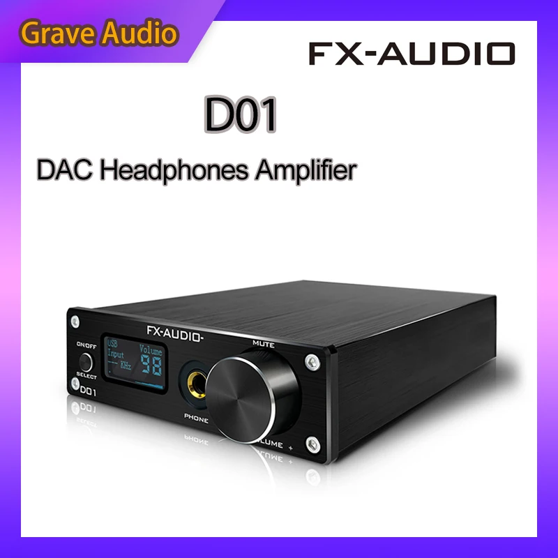 FX Audio D01 DAC Headphones Amplifier Bluetooth 5.0 ES9038Q2M DAC 32Bit 768kHz DSD512 XU208 Amplifier 6.35mm Line Out Decoder - ANKUX Tech Co., Ltd