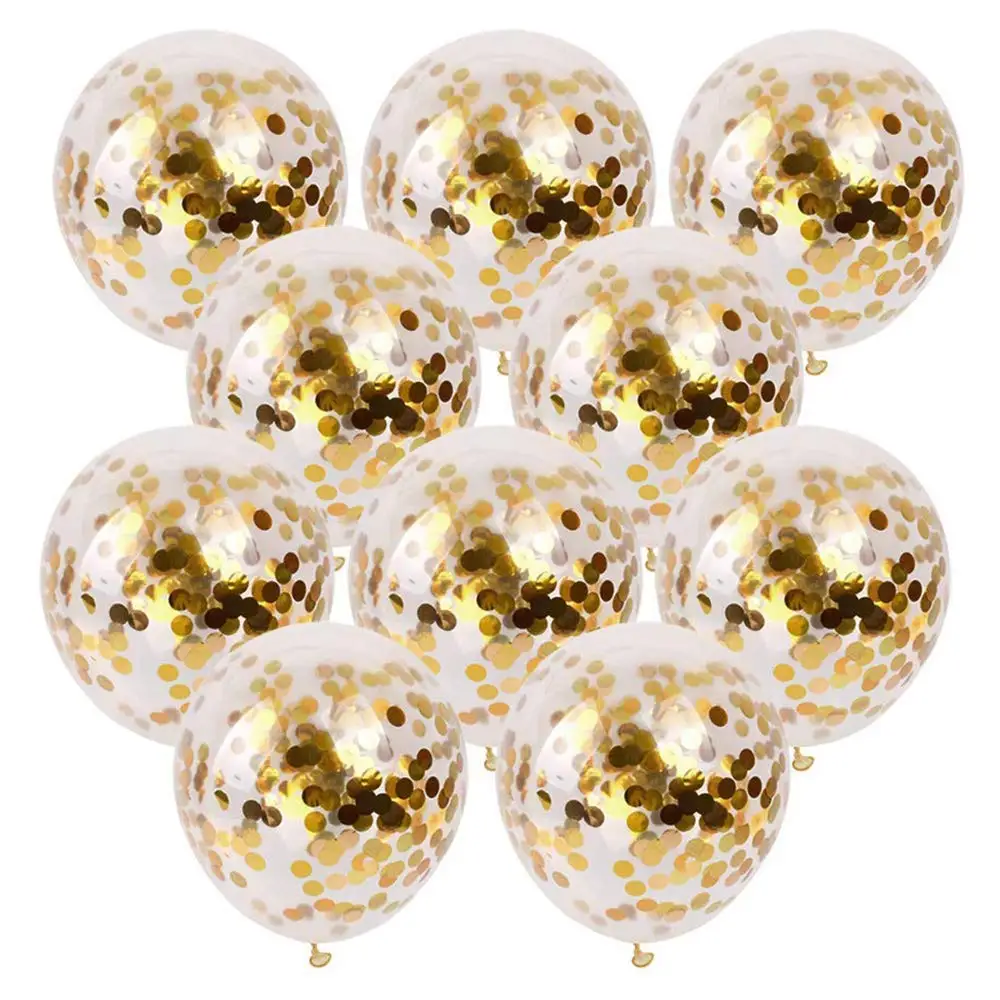 

MyLifeUNIT Gold Confetti Balloons 50 Pcs Latex Ballons Birthday Party Decors Kids Adult Helium Globos Easter Party Supplies