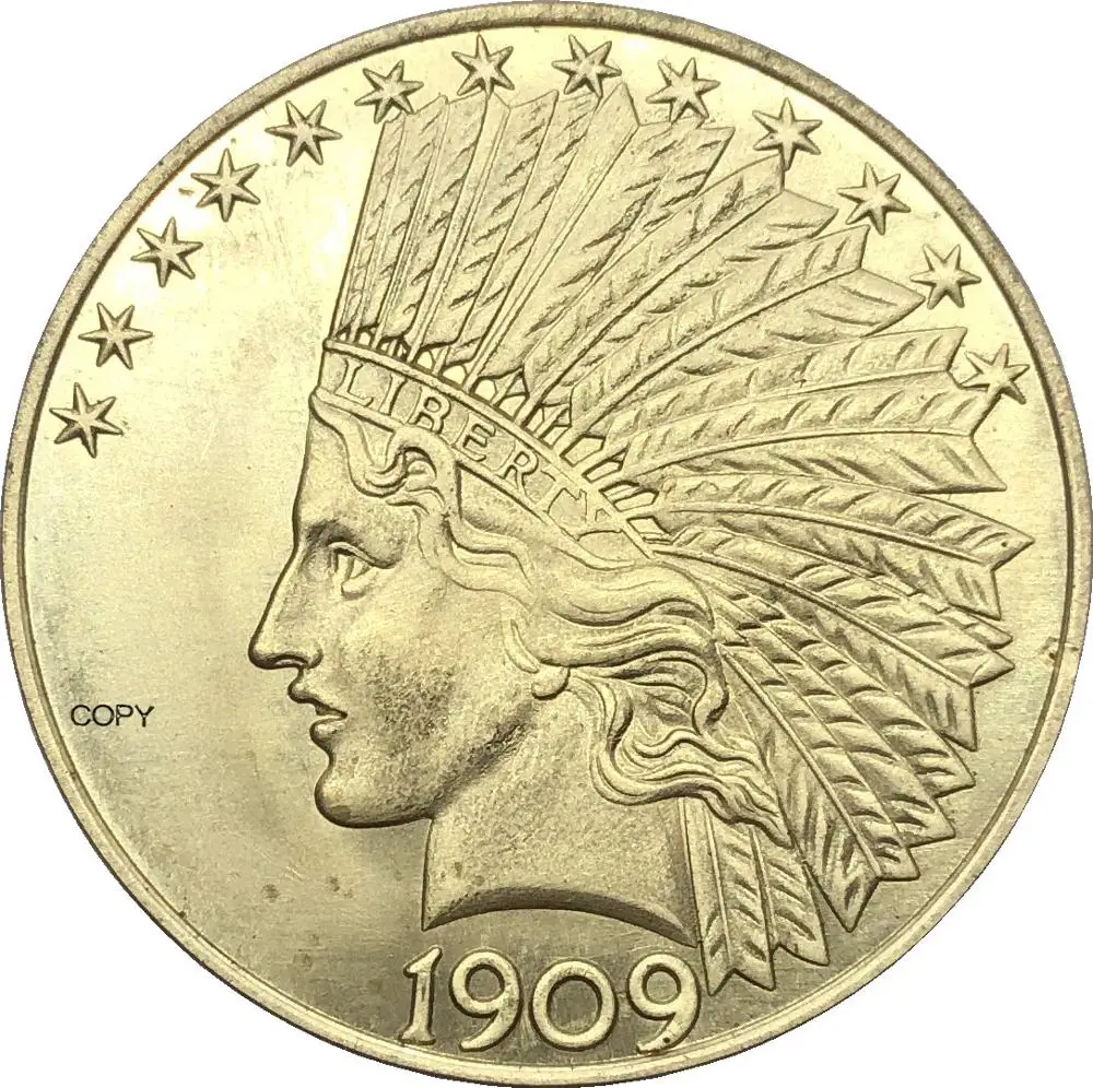 Соединенные Штаты Америки 1909 S D десять США 10 долларов свобода индийская Голова