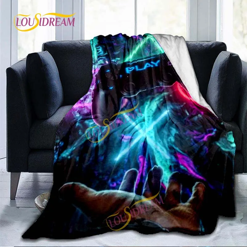 

3D printing flannel classic game elements game handle collection throwing blanket warm plush pet walking blanket