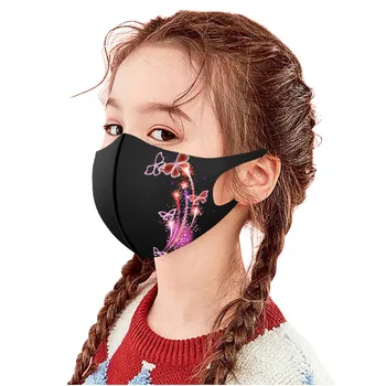 

1Pcs Children Unisex Butterflies Prints Protection Face Mask Washable Earloop Breathable Face Mask mascarilla reutilizable