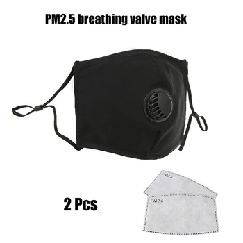

5/10pcs Cotton PM2.5 Mouth Mask Flu Haze Valve dust-proof Mask Activated Carbon Filter Windproof Mouth-muffle &2 filter