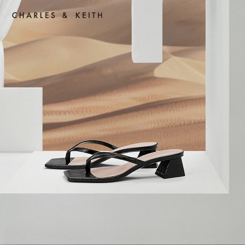 CHARLES＆KEITHNew Arrival for Spring Summer 2020CK1-60920219Women Sandles mid heel Thin strap Casual slippers | Обувь