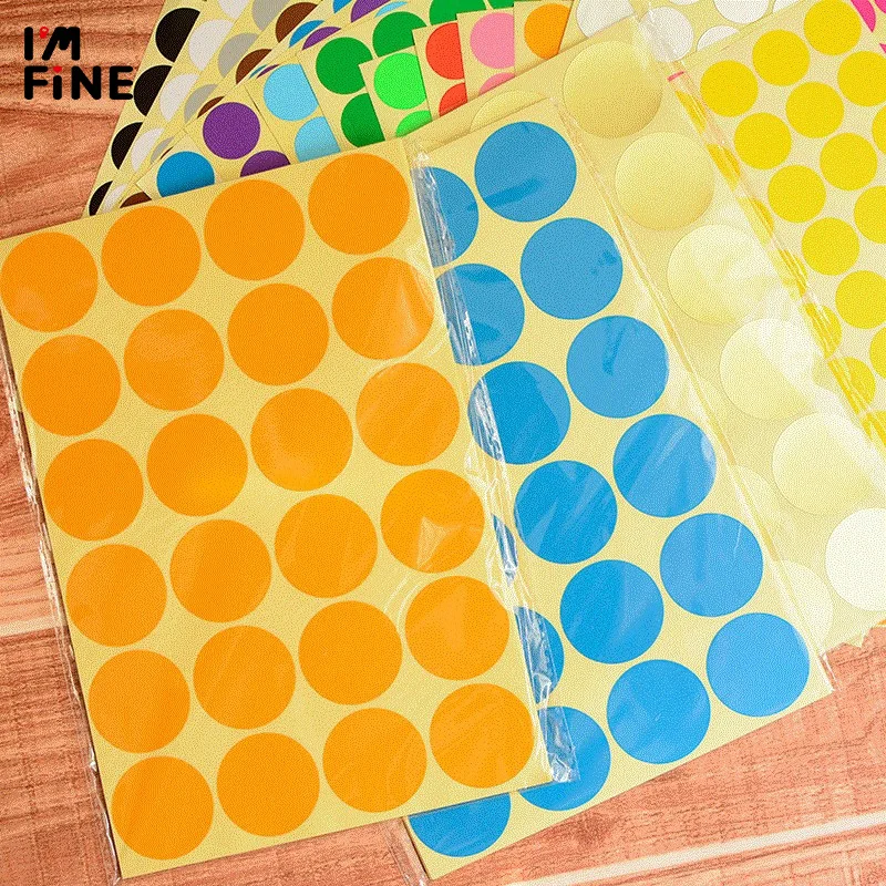 

12 mix colors round stickers circle printable paper stickers Label Self Adhesive Dot Sticker Office School Supplies