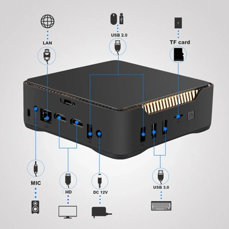 AK3V Win 10 Мини PC TV Box HD медиаплеер 6 + 64G J3455 чип/64 бит/2,4 г/5 г двухдиапазонный WiFi/BT 4,1 4 K/USB3.0/2,5 дюйма SATA