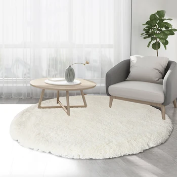 

High Quality Round Carpet 120/140/160/200cm For Kids Room Living Room Soft Shaggy Cotton Circle Carpets Thick Area Rug Floor Mat