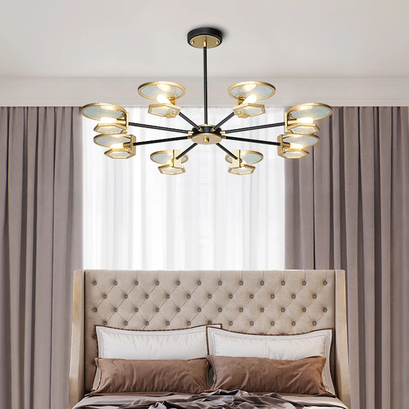 Postmodern LED luxury golden chandelier living room lamp personality creative villa dining room lamp simple household lamps