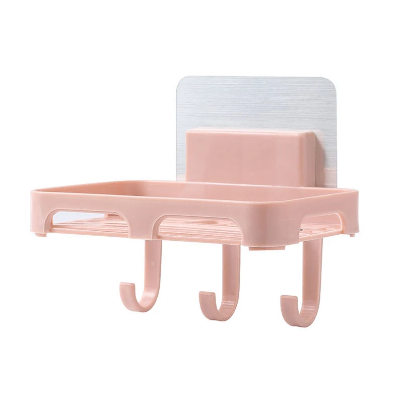 pink Наклейка для ванной, мыльница, Пробивка, стойка для полотенец, кухонная сушилка, мыльница - Цвет: pink
