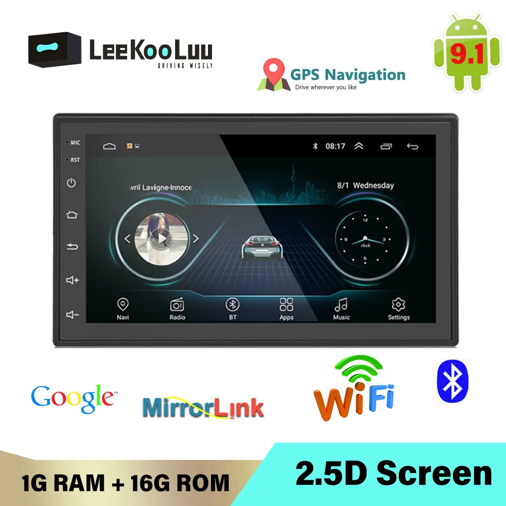 LeeKooLuu 2 Din автомобильное радио Зеркало Ссылка Android 9,1 Авторадио задняя камера USB SD AUX 2Din Авторадио центральный автомобильный мультимедийный плеер
