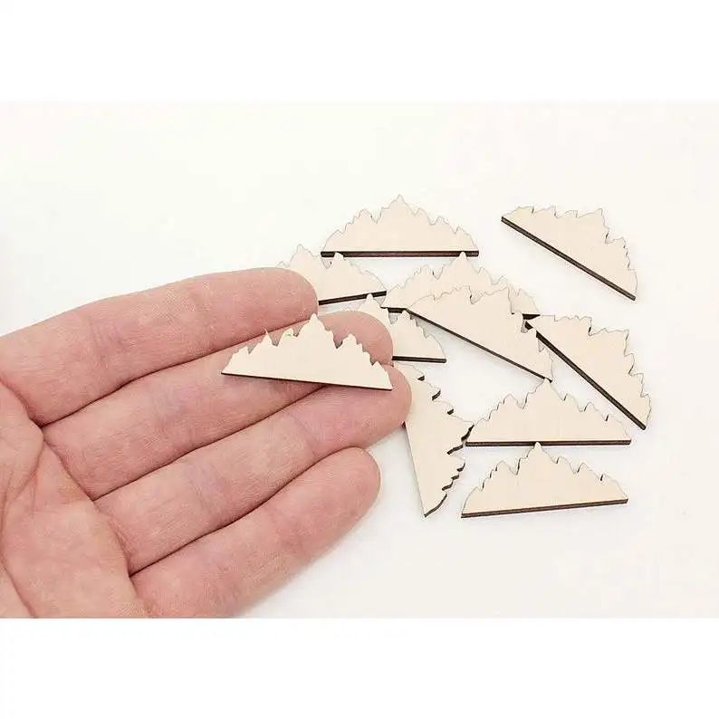 Wood Mountain Range Cutout Wooden Shape Craft Embellishments Gift Unfinished Blanks DIY Projects MG001113 20cm