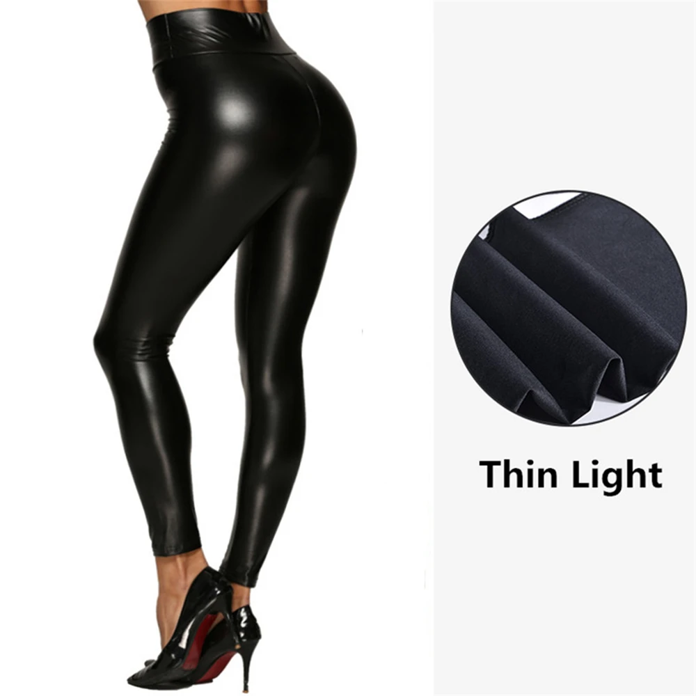 Sexy high waist PU leather pants women fashion casual black long skinny pencil pants streetwear trousers woman clothing leggings