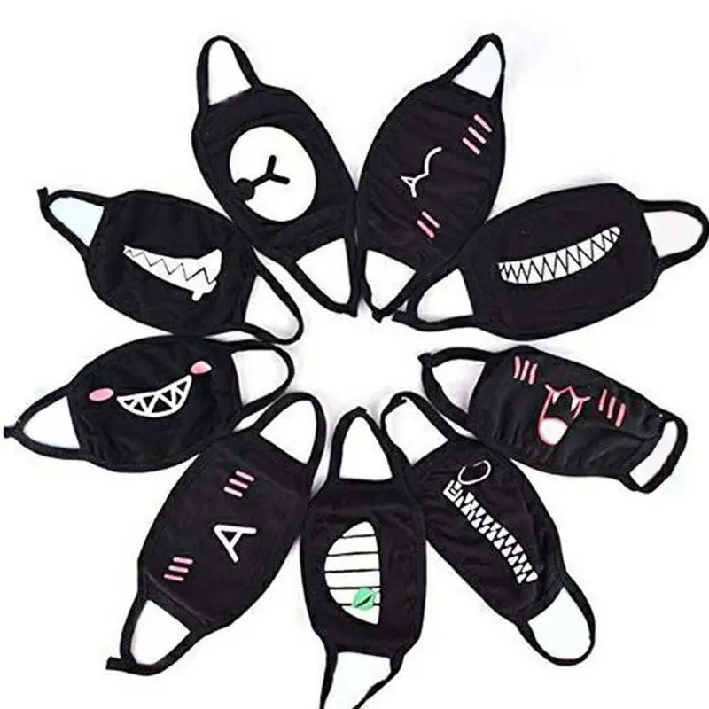 1PC Dustproof Cotton Mouth Face Mask Unisex Korean Style Kpop Bear Black Cycling Anti-Dust Protective Facial Cotton Face Masks