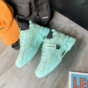 

2020 Fashion Sneakers Women Shoes Lace Up Orange Casual Shoes Platform Female Green Vulcanized Shoes Brand Running Woman White