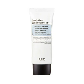 

PURITO Comfy Water Sun Block SPF50+ PA++++ 60ml Korea Physical Sunblock UV Isolation Cream Skin Moisturizing Whitening BB Cream