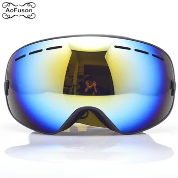 

Ski Snowboard Goggles Single Layer Anti-fog Uv400 Big Spherical Glasses Men Women Skiing Snowmobile Mask Snow Goggles With Box