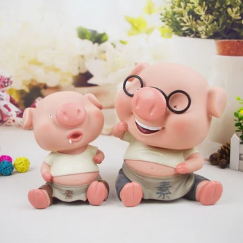 

Piggy Pig sitting Posture Home Resin Craft Ornaments Money Box Piggy Bank Cash Moneybox Coin Box Piggy Bank