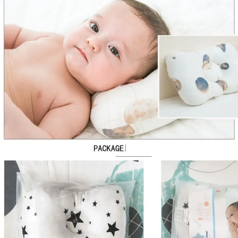 Милая детская подушка, от 0 до 6 месяцев, хлопок, против головы, стереотип, безопасная, четыре сезона, универсальная, для новорожденных, мягкая, не проливает молоко