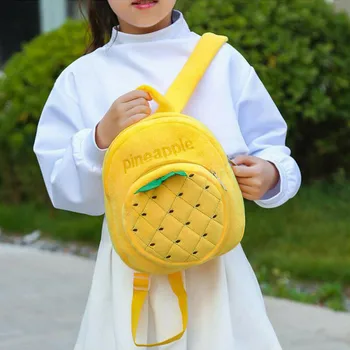 

Children's Fashion Fruit Embroidery Plush Mini Zipper Backpack Snack Bag Cute 2020 New Children's Backpack Girls' schoolbags
