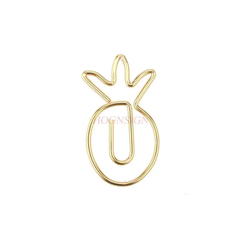 파인애플 종이 클립 모양 핀, 보이지 않는 작은 황금 핀, 12 개