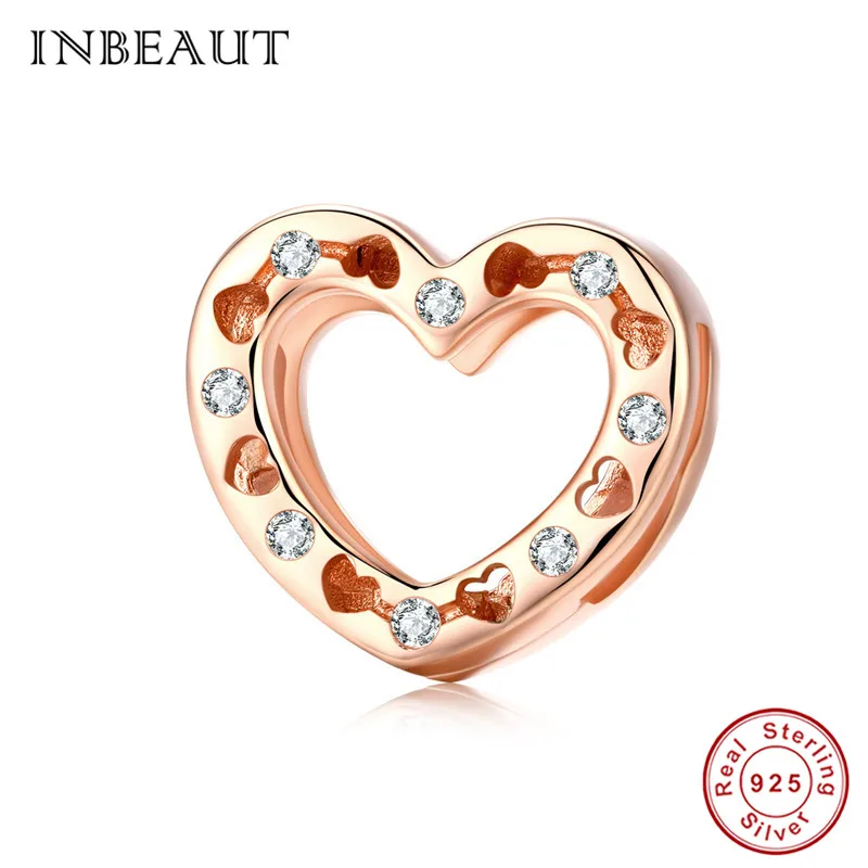 INBEAUT Настоящее 925 пробы Серебряная улыбка лицо сердце Жук Бусины Подходят Пандора браслет белый CZ кошачий отпечаток солнце талисманы подарок - Цвет: asx106