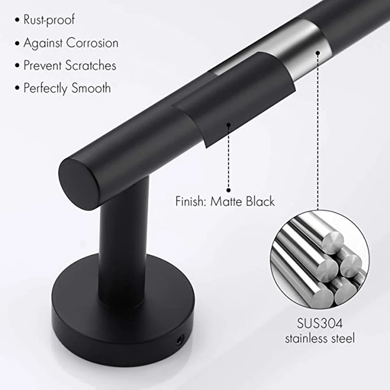 Towel Rack,Bathroom Hardware Set,Wall-mounted Stainless Steel Towel Rack Set Towel Bar Toilet Paper Holder Robe Hooks Bathroom Accessories Kit