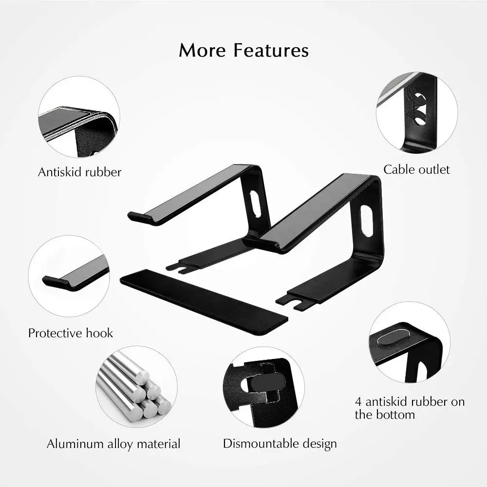  Laptop Stand Holder Aluminum Alloy Notebook Bracket For MacBook Computer Desktop Metal Base Heat Di